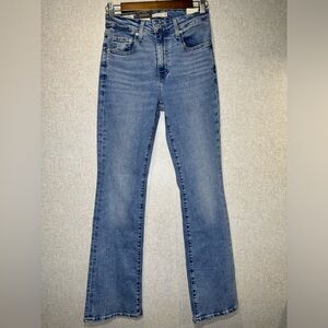 NWT LEVI’S Premium 725 High Rise Bootcut Jeans Light Wash Boho Cowgirl Size 26